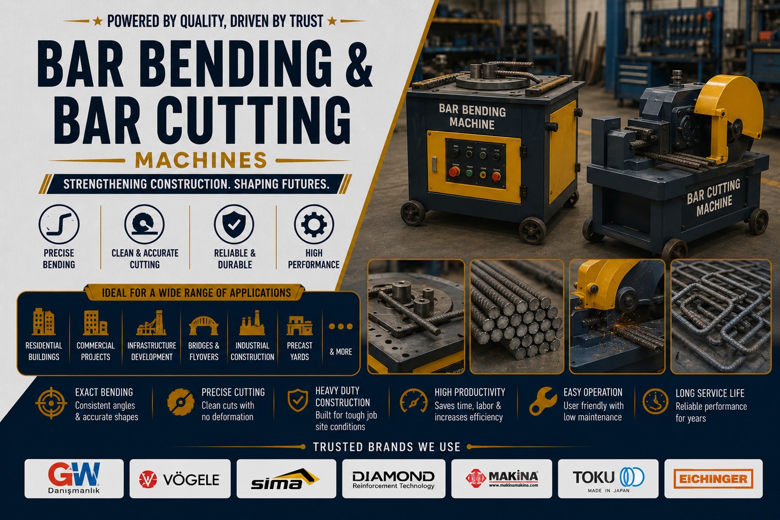 Bar bending machines