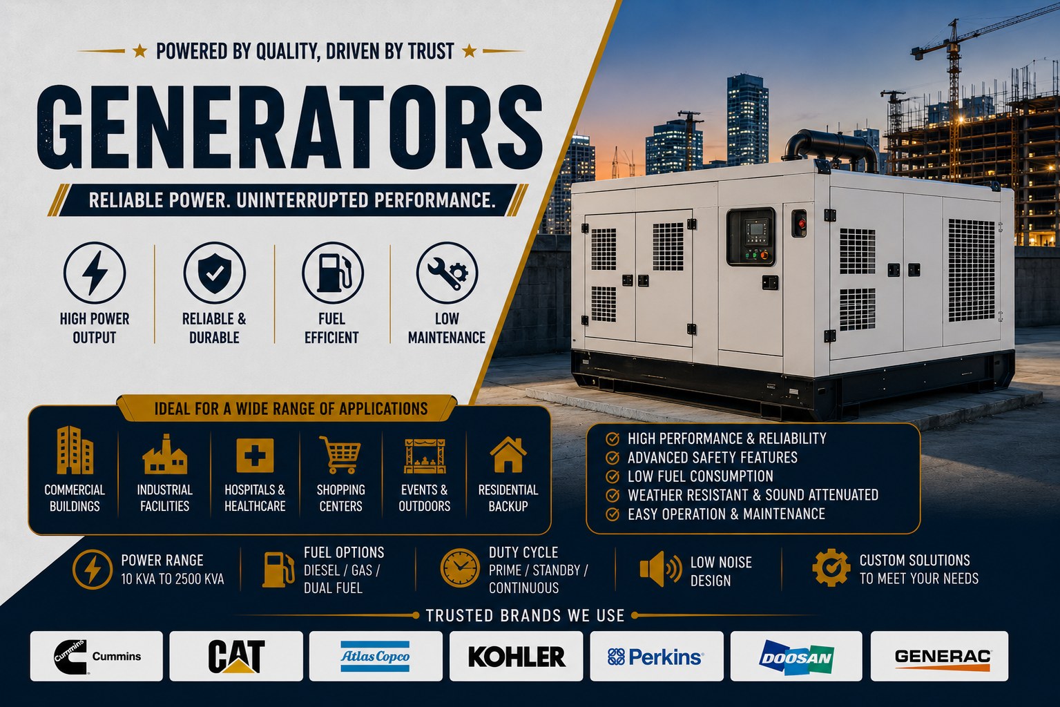 Diesel generator repair and alternator maintenance service