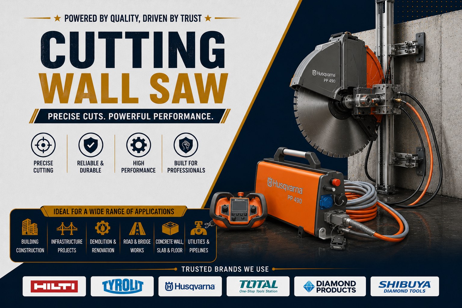 Cutting wall saw and concrete cutting machine repair service